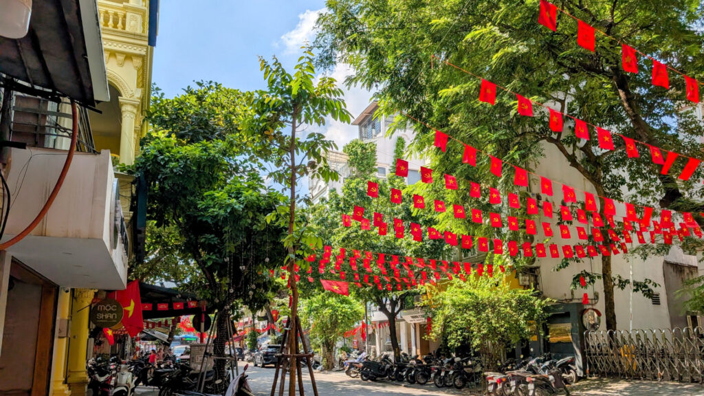 祝日の町の様子
