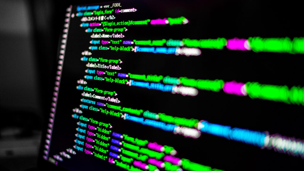 画面にうつるコード